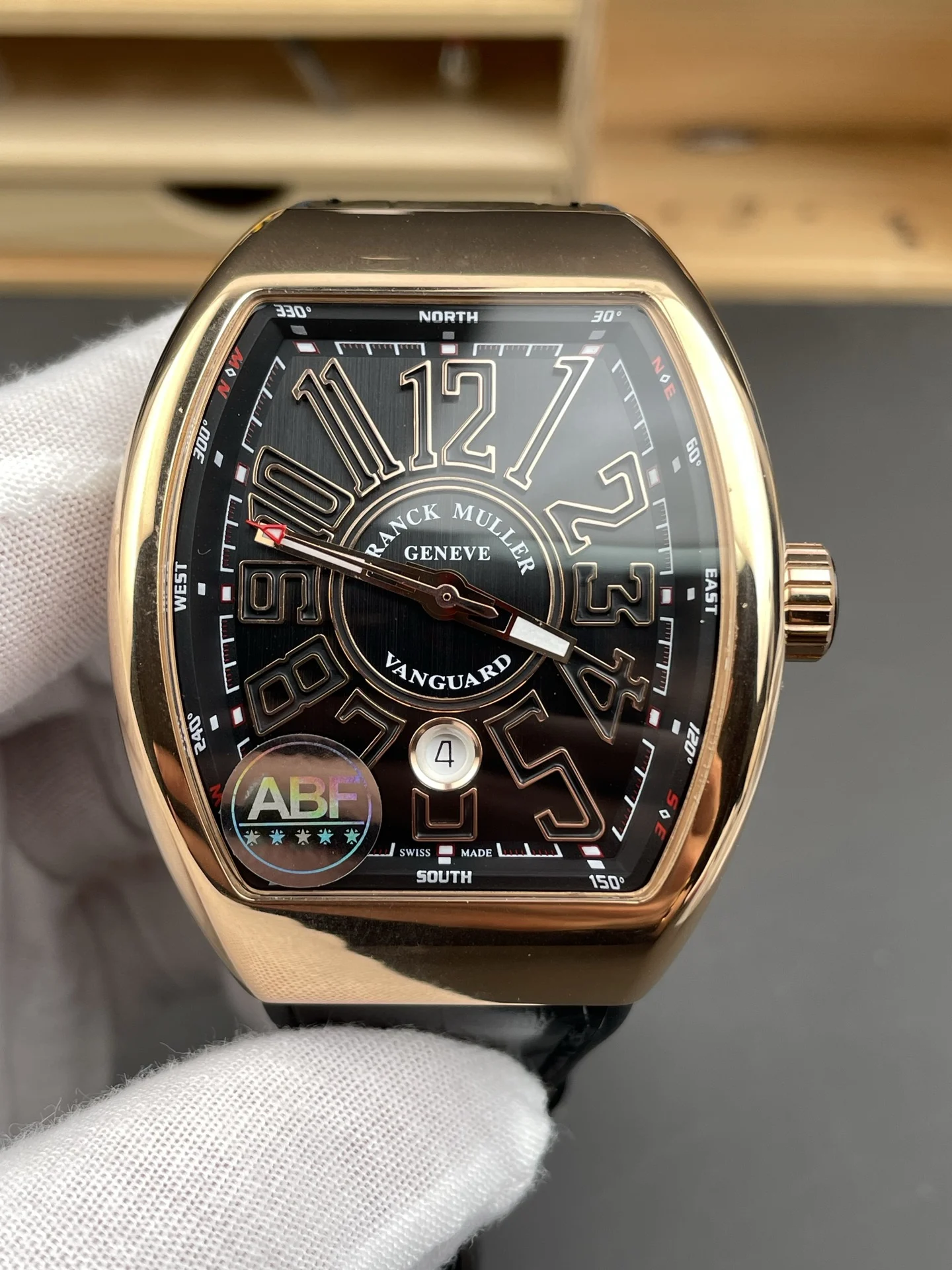 Franck Muller Rose Gold Black Dial — photographed off the sweep