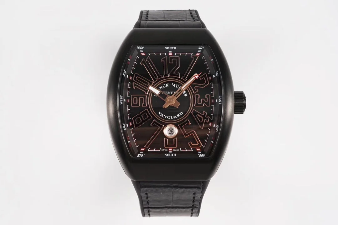 Franck Muller Steel Black Dial Diamond-Set 44 × 54mm