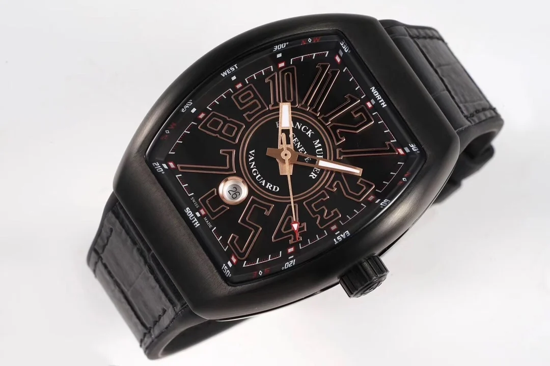 Franck Muller Steel Black Dial Diamond-Set 44 × 54mm — detail