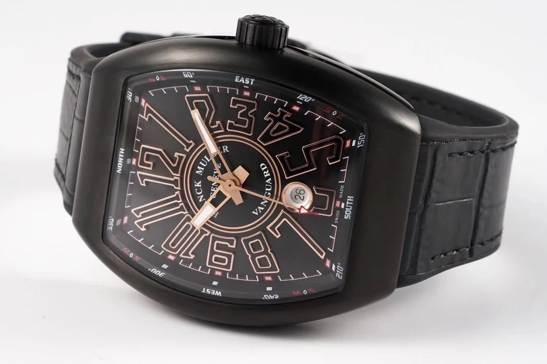 Franck Muller Steel Black Dial Diamond-Set 44 × 54mm — detail
