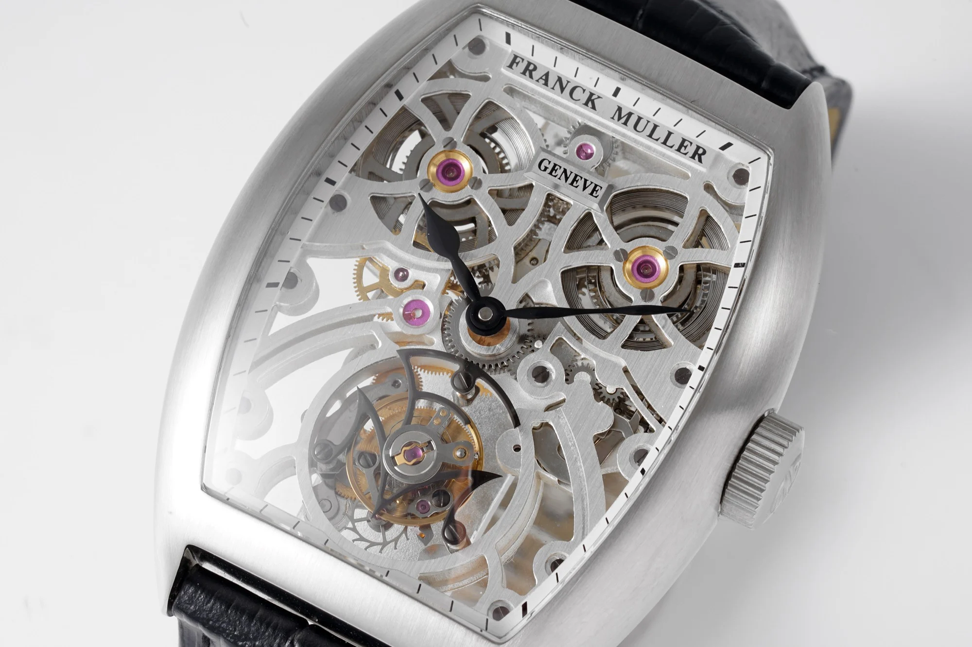 Franck Muller Tourbillon Steel — photographed off the sweep