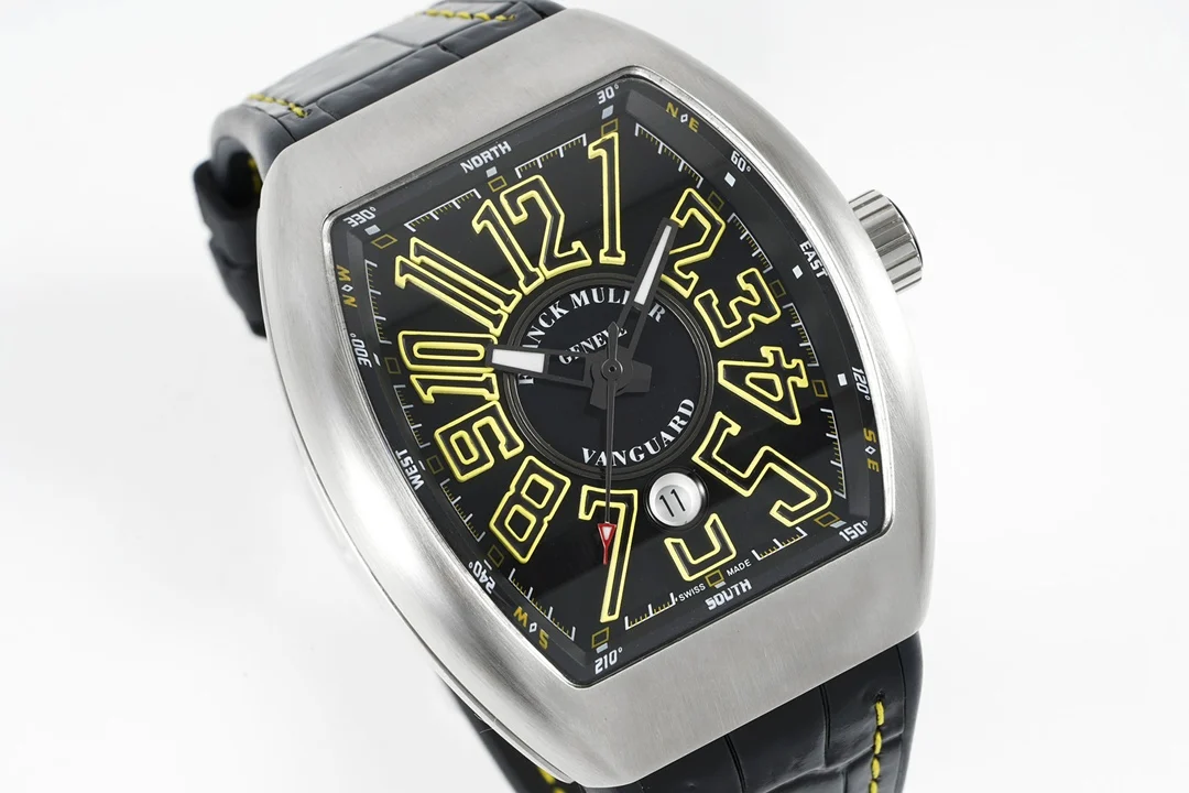 Franck Muller Vanguard Steel Blue Dial Diamond-Set 44 × 54mm — detail
