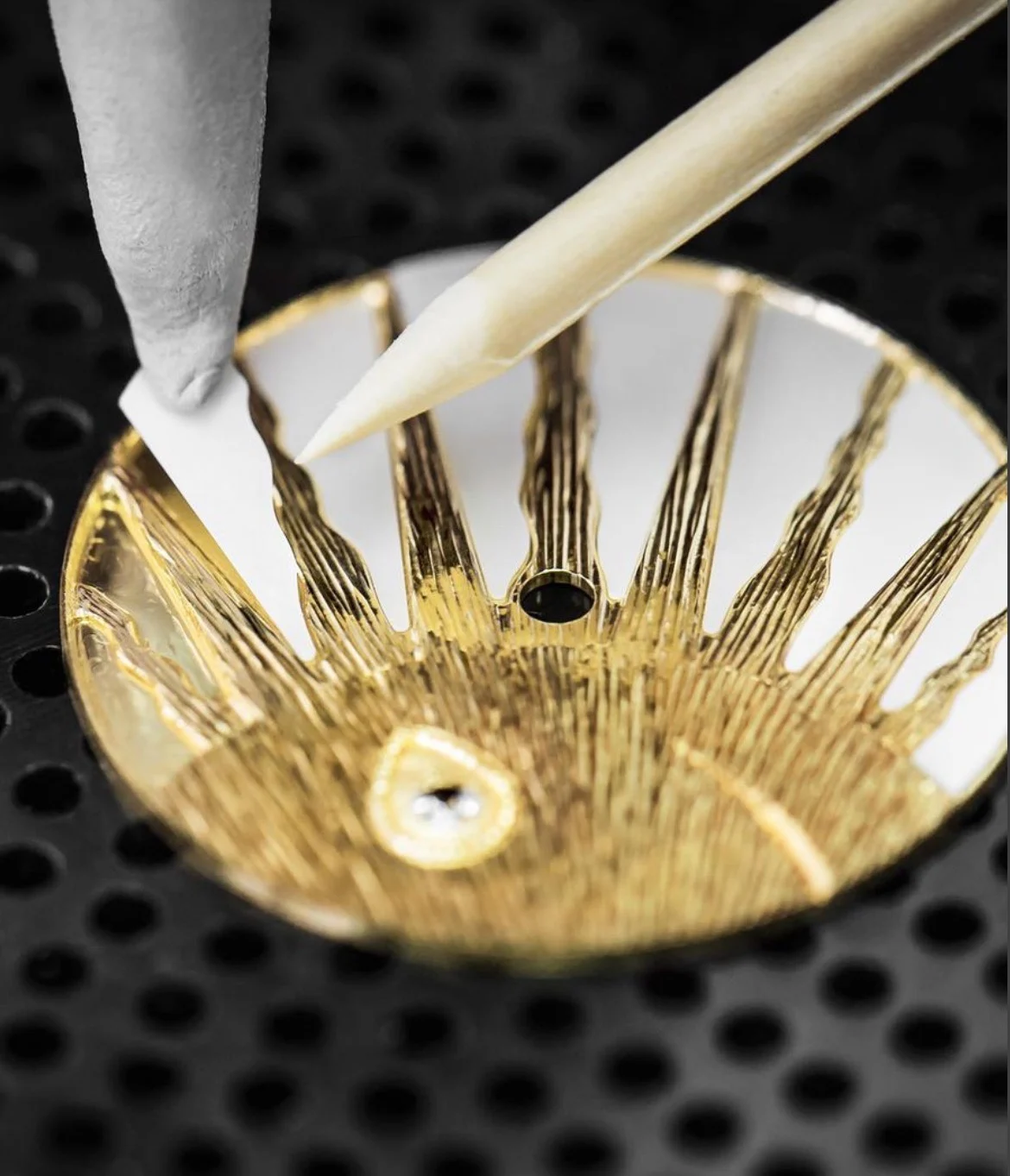 Genuine Dior collection movement, original factory parts — photographed off the sweep