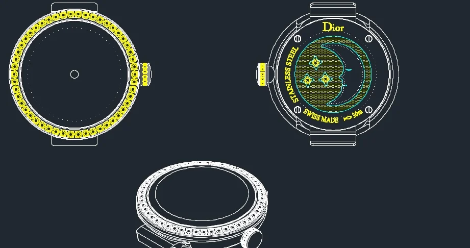 Genuine Dior collection movement, original factory parts — photographed off the sweep