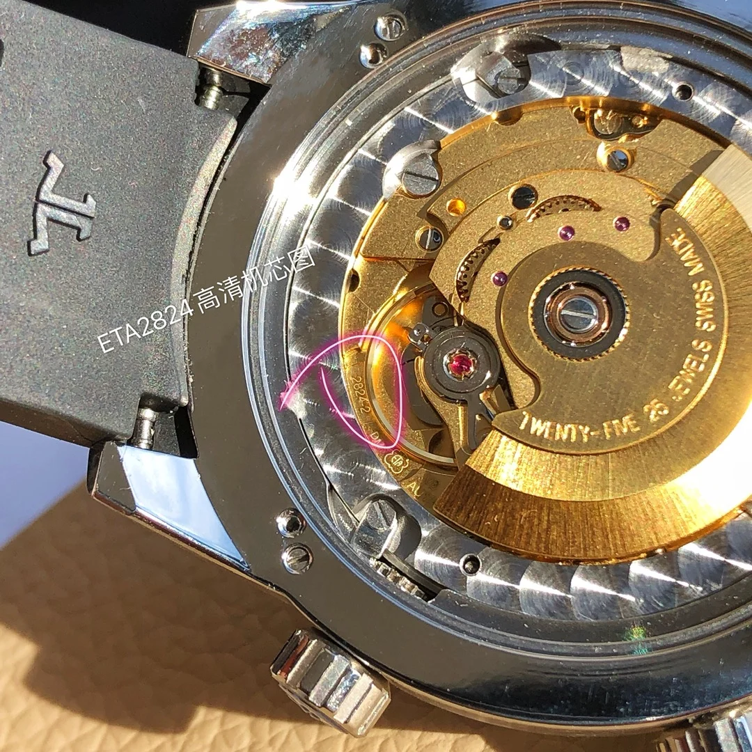 Genuine Swiss ETA 2824 movement! World-renowned as the best — photographed off the sweep