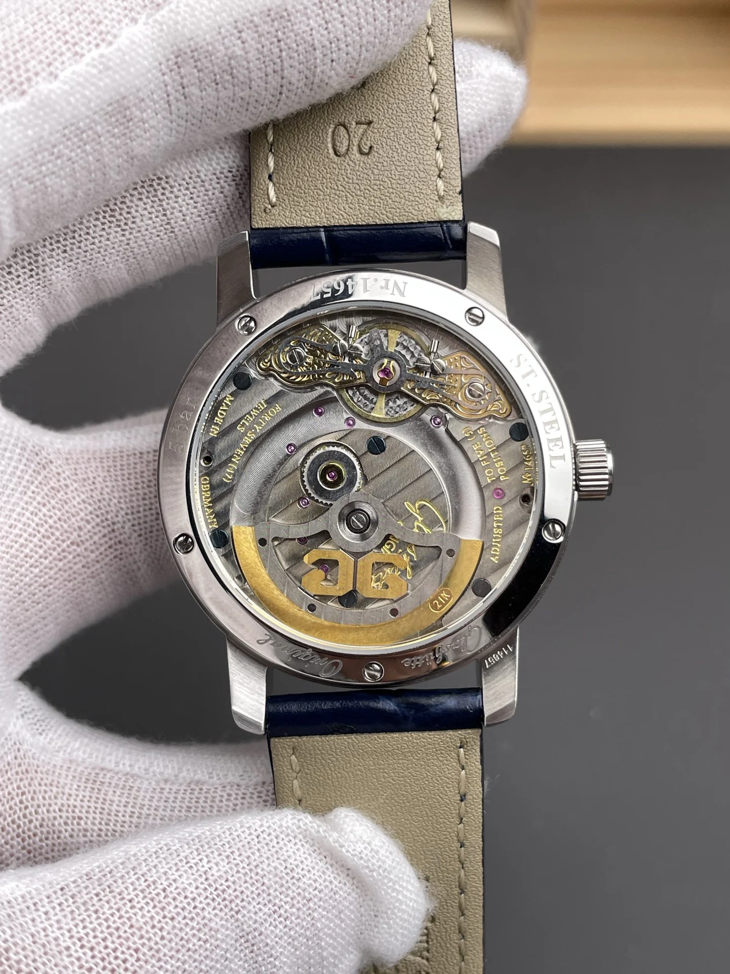 Glashütte Original Moon Phase 40mm — photographed off the sweep