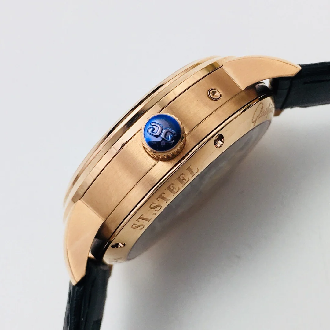 Glashütte Original Moon Phase Steel — photographed off the sweep