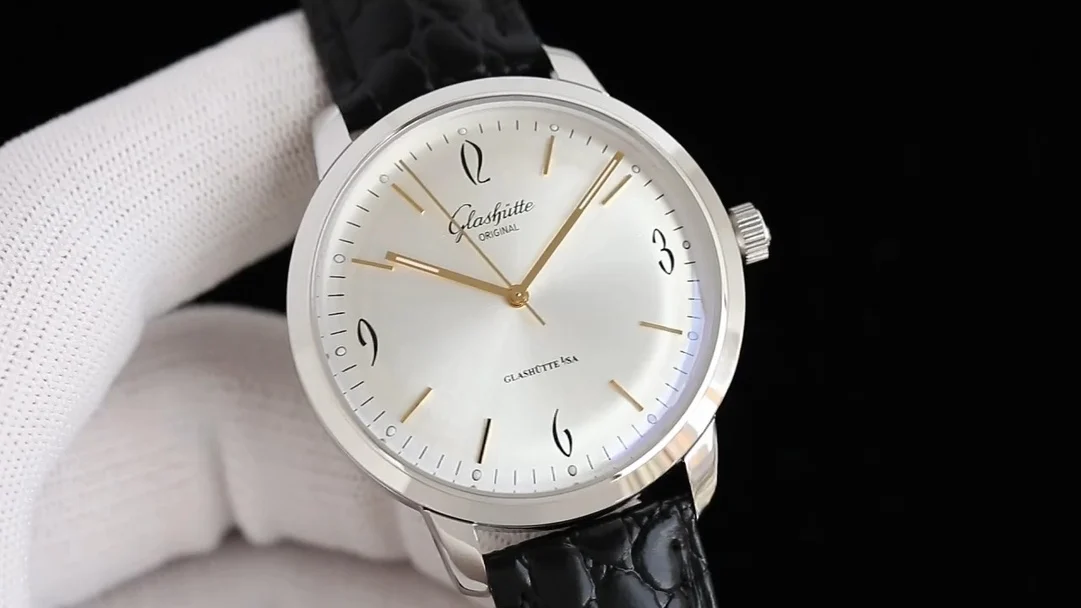Glashütte Original Platinum — photographed off the sweep