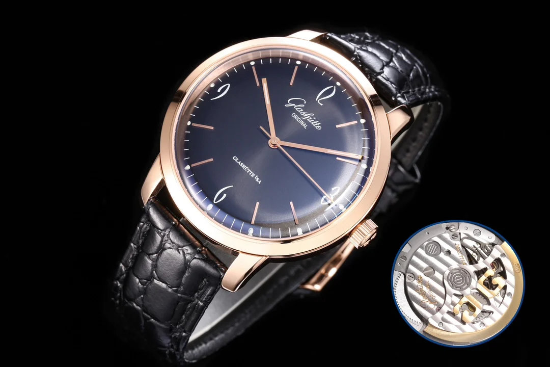 Glashütte Original Platinum — photographed off the sweep