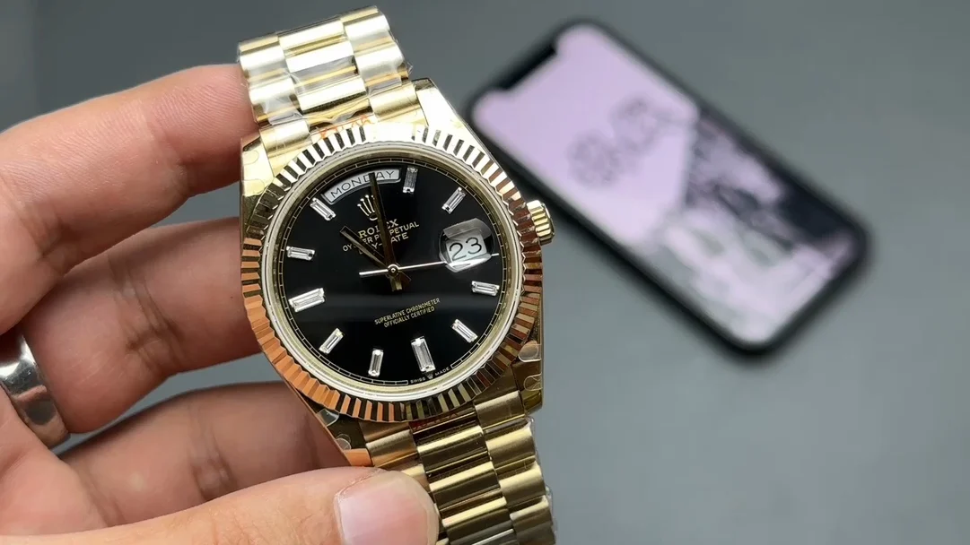 GM counterweight version black ice-sugar textured 2836 movement