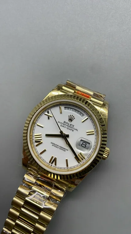 GMF, 40mm, gold ceramic, white Roman numerals, weighted version