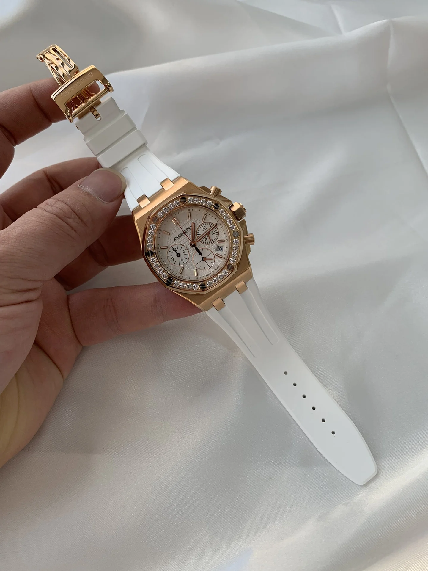 Gold and white — photographed off the sweep