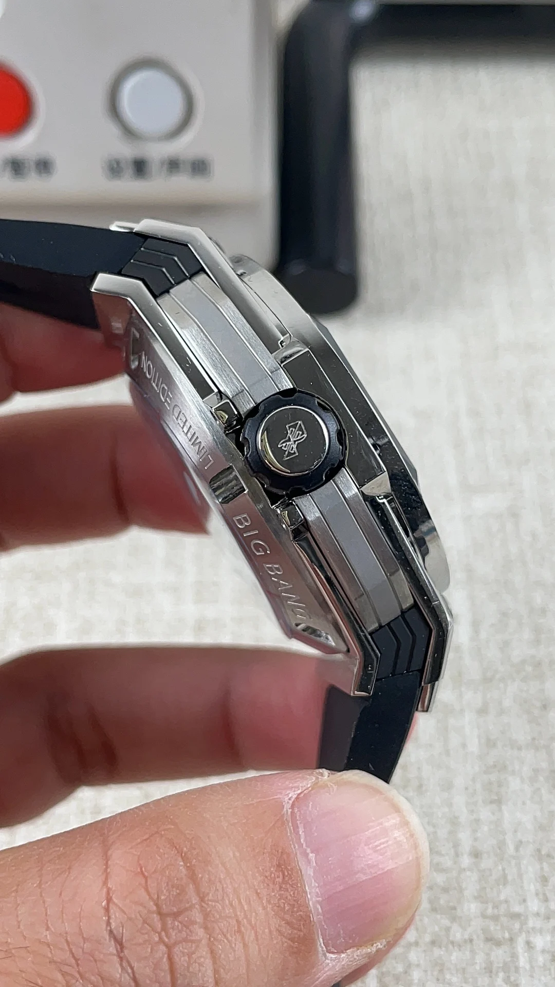HB Hublot Tattoo 2nd Generation Multifunction Timer — photographed off the sweep