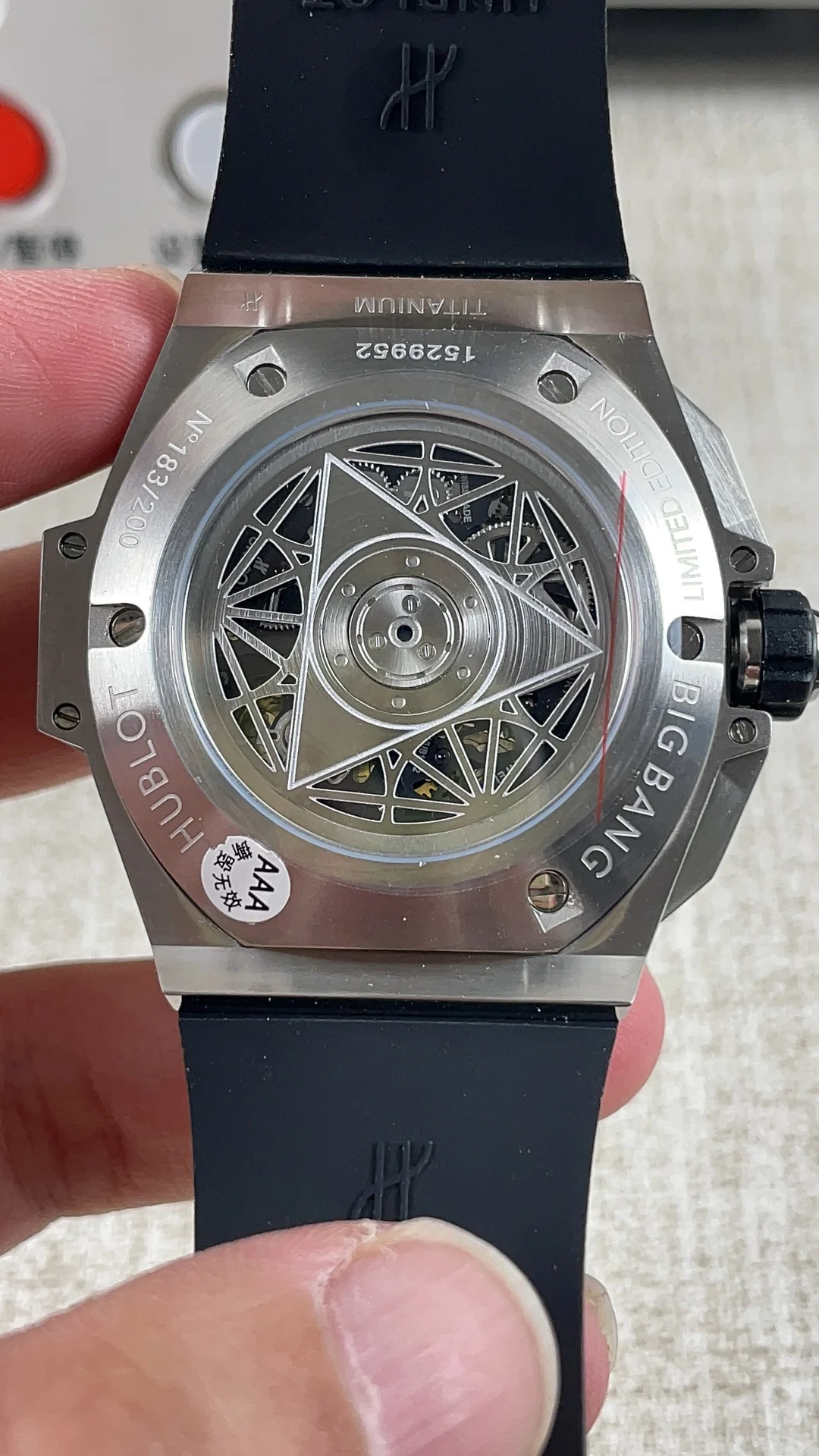 HB Hublot Tattoo 2nd Generation Multifunction Timer — photographed off the sweep