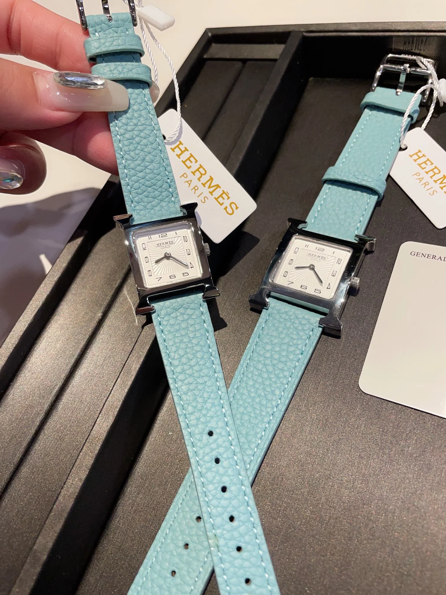 Hermès Blue Dial — photographed off the sweep