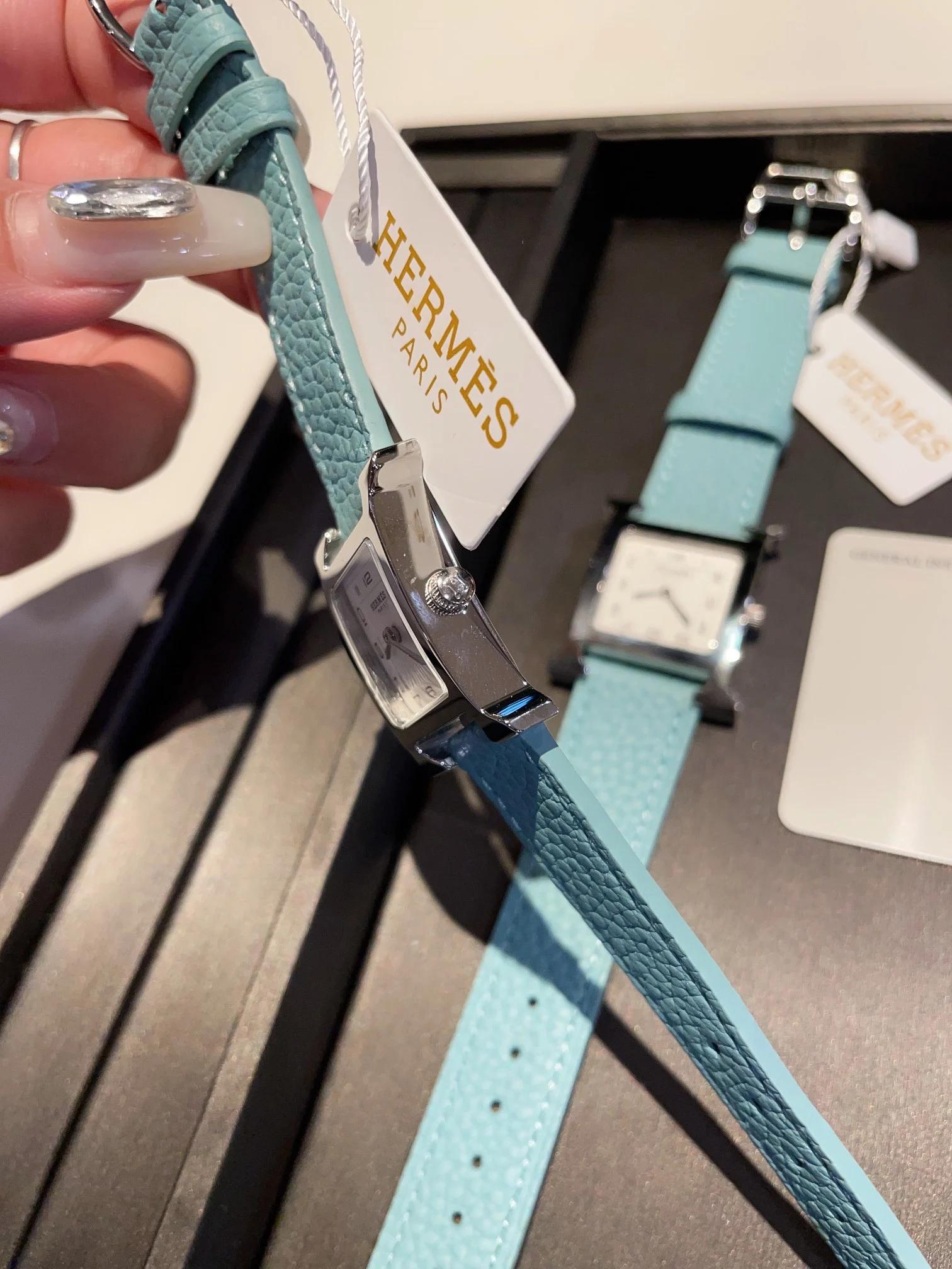 Hermès Blue Dial — photographed off the sweep