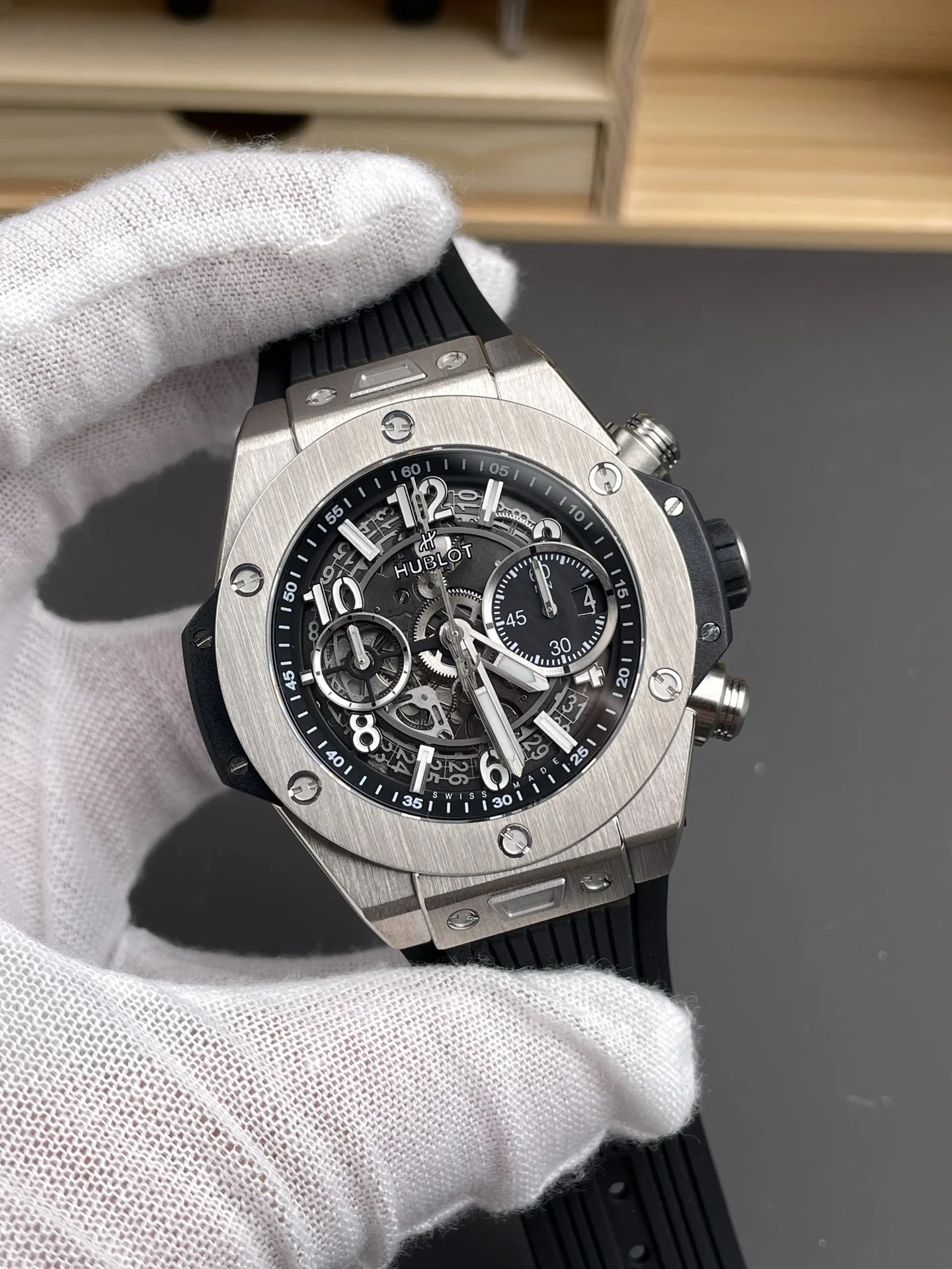 Hublot Big Bang Black Dial 42mm — photographed off the sweep