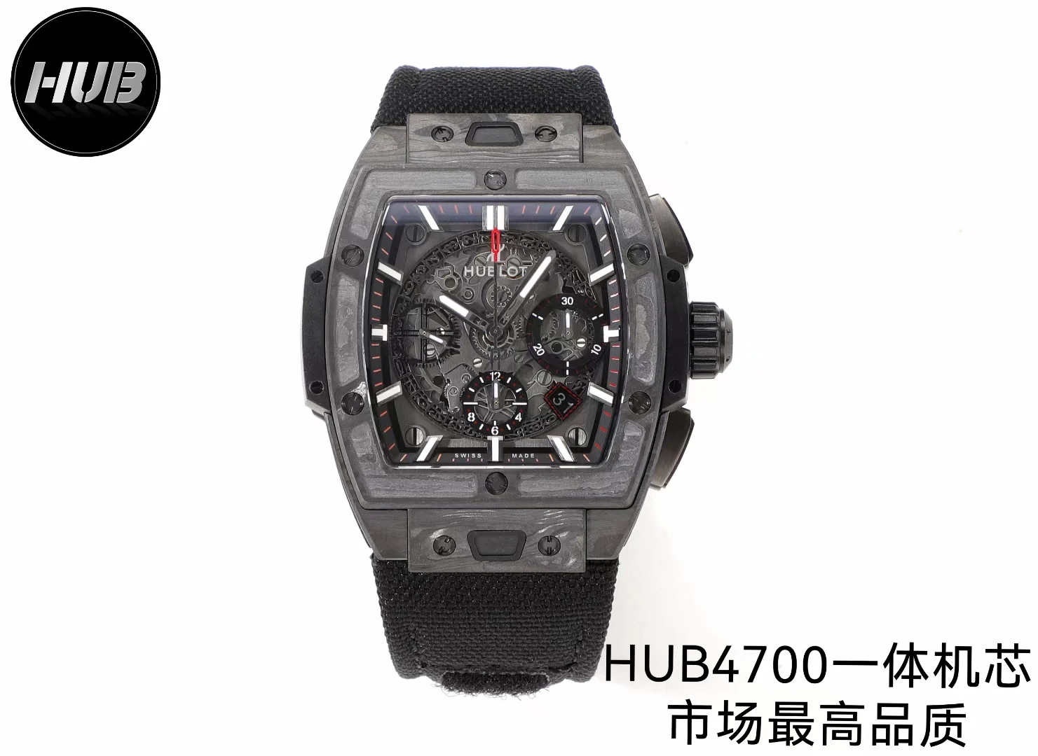 Hublot Big Bang Carbon Blue Dial — detail