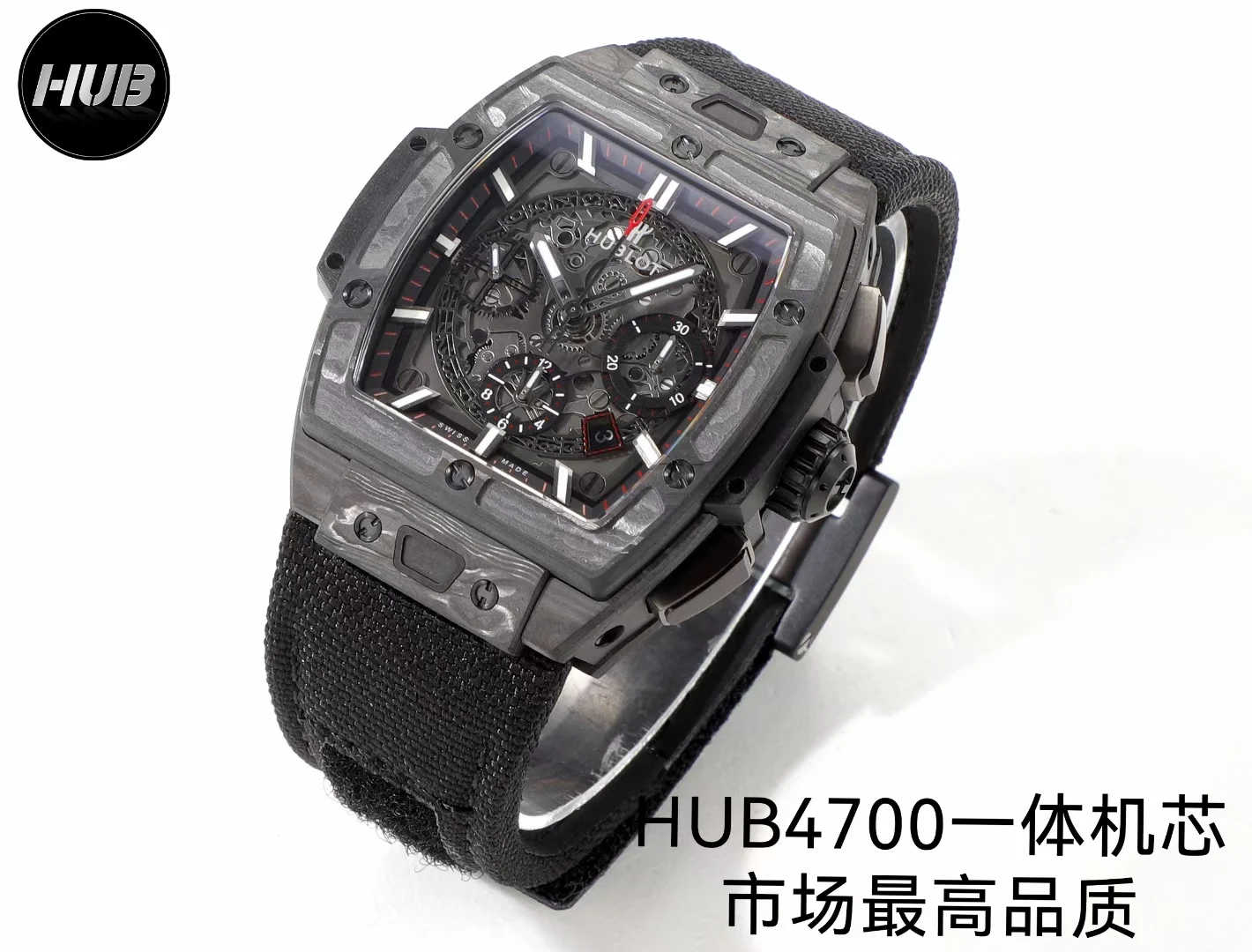 Hublot Big Bang Carbon Blue Dial — detail