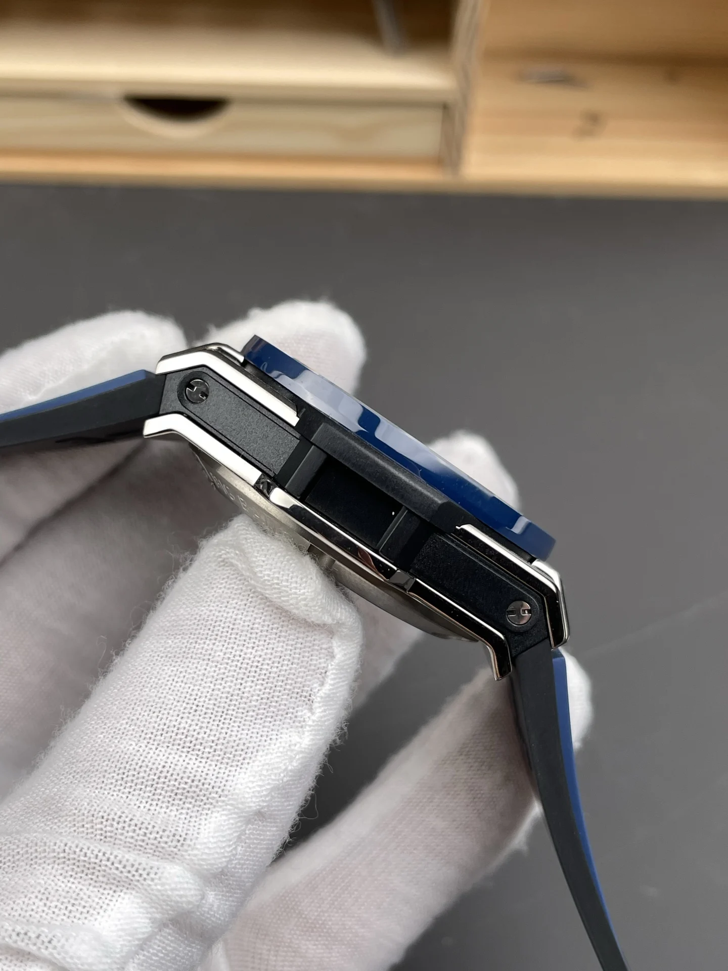 Hublot Big Bang Ceramic Blue Dial — photographed off the sweep