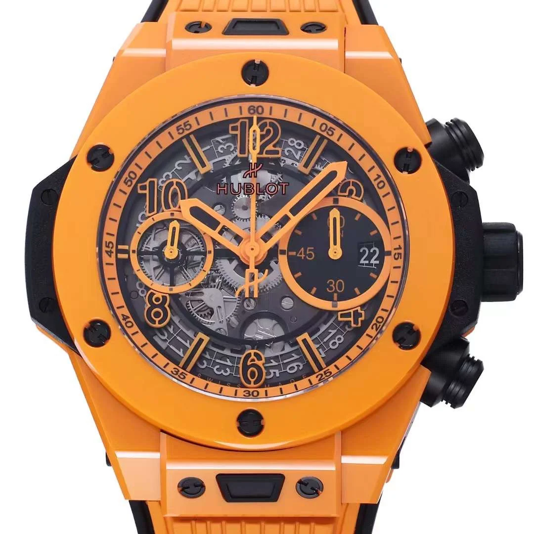 Hublot Big Bang Ceramic Orange Dial — photographed off the sweep