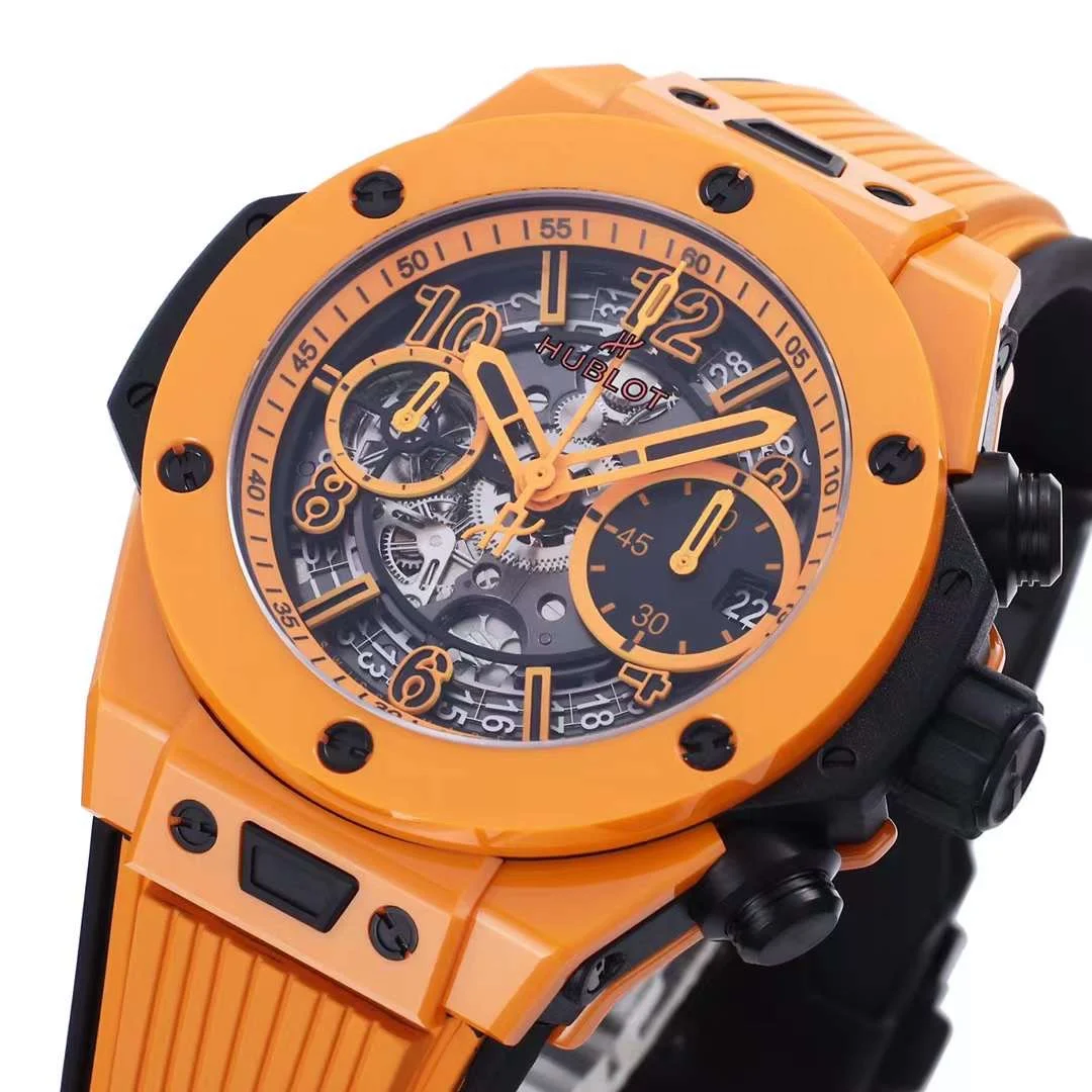 Hublot Big Bang Ceramic Orange Dial — photographed off the sweep
