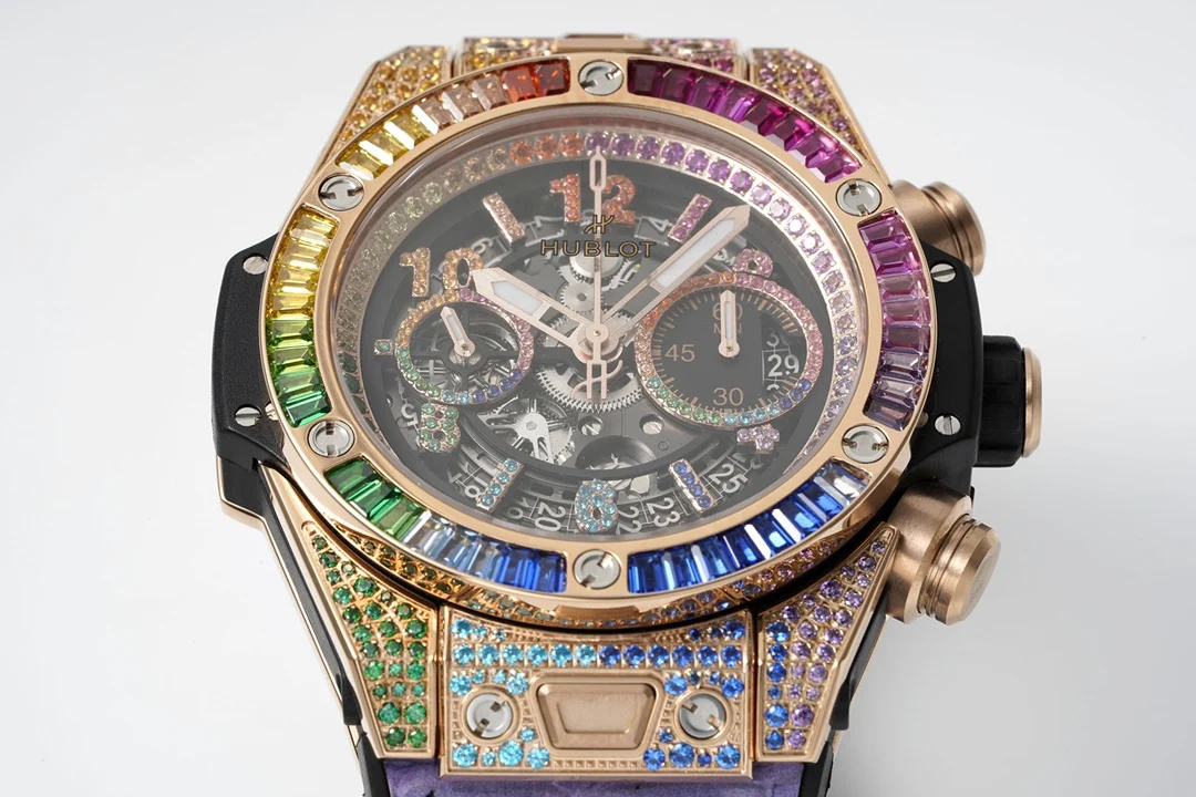 Hublot Big Bang Rainbow 45mm — photographed off the sweep