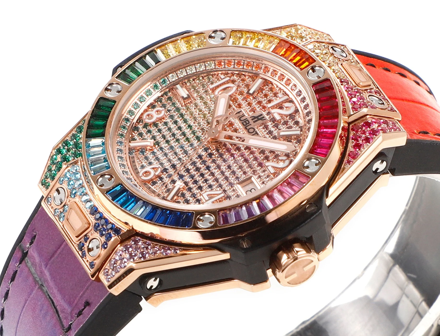 Hublot Big Bang Rainbow Steel — photographed off the sweep