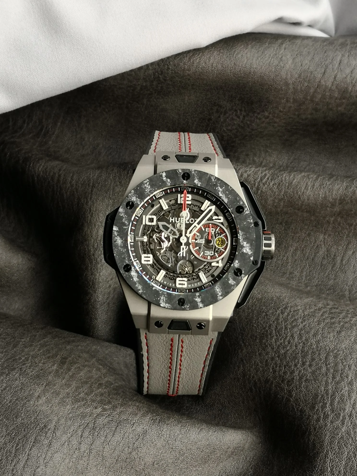 Hublot Big Bang Titanium Black Dial 401.NJ.0123.VR — photographed off the sweep