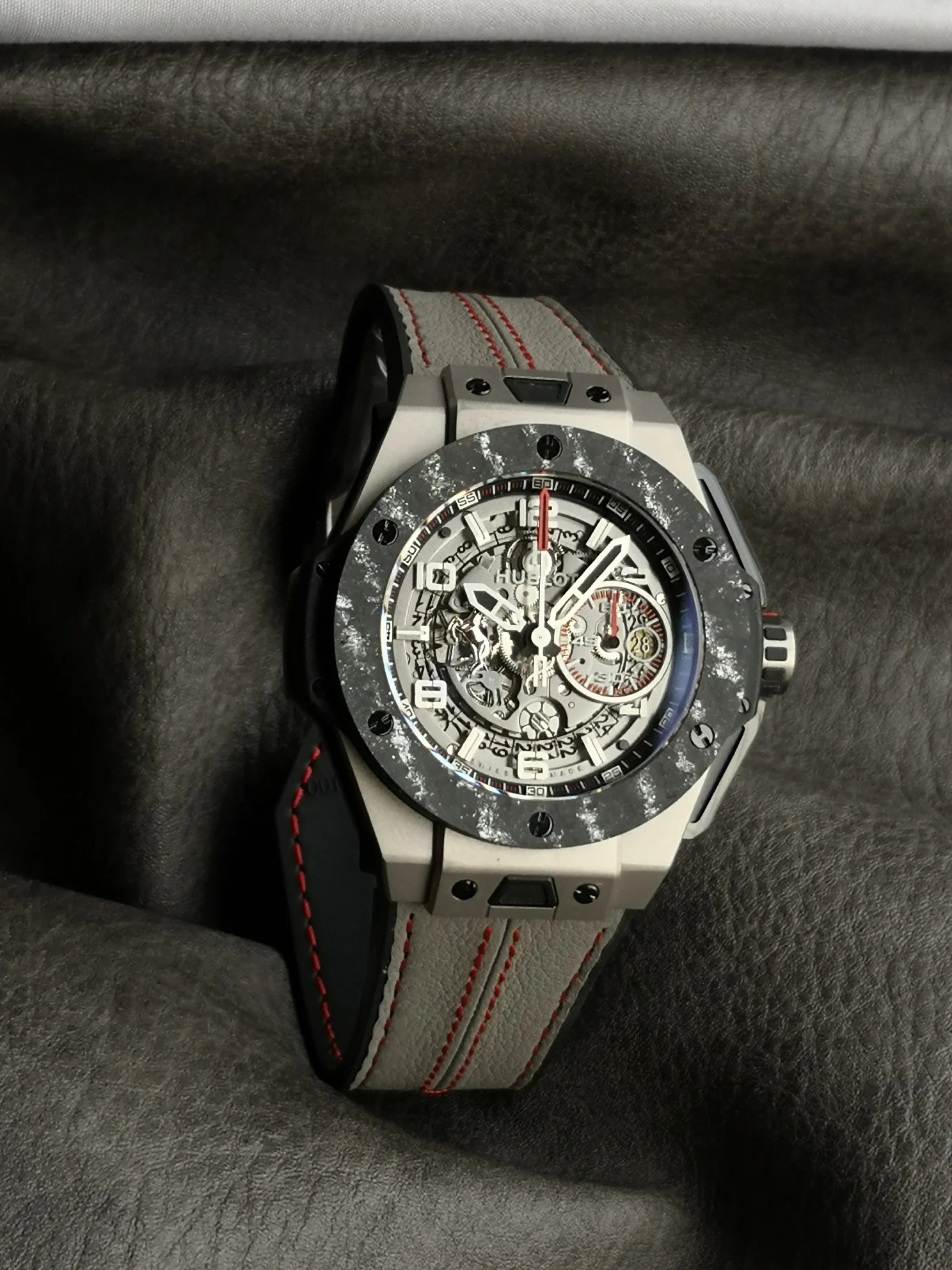 Hublot Big Bang Titanium Black Dial 401.NJ.0123.VR — photographed off the sweep