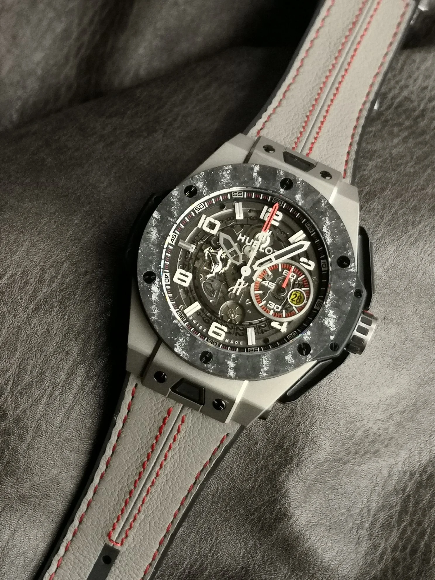 Hublot Big Bang Titanium Black Dial 401.NJ.0123.VR — photographed off the sweep