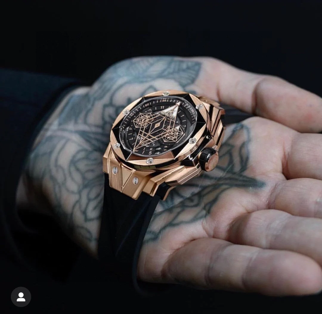 Hublot Big Bang Titanium Black Dial Diamond-Set 45mm — photographed off the sweep