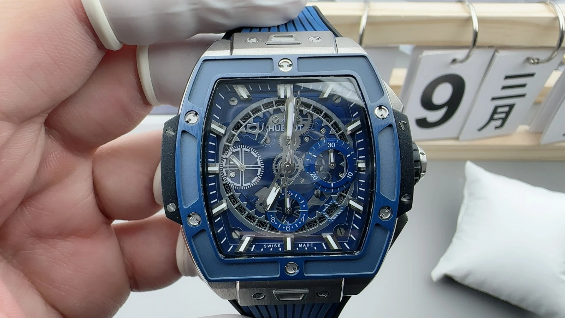 Hublot Blue Dial — photographed off the sweep