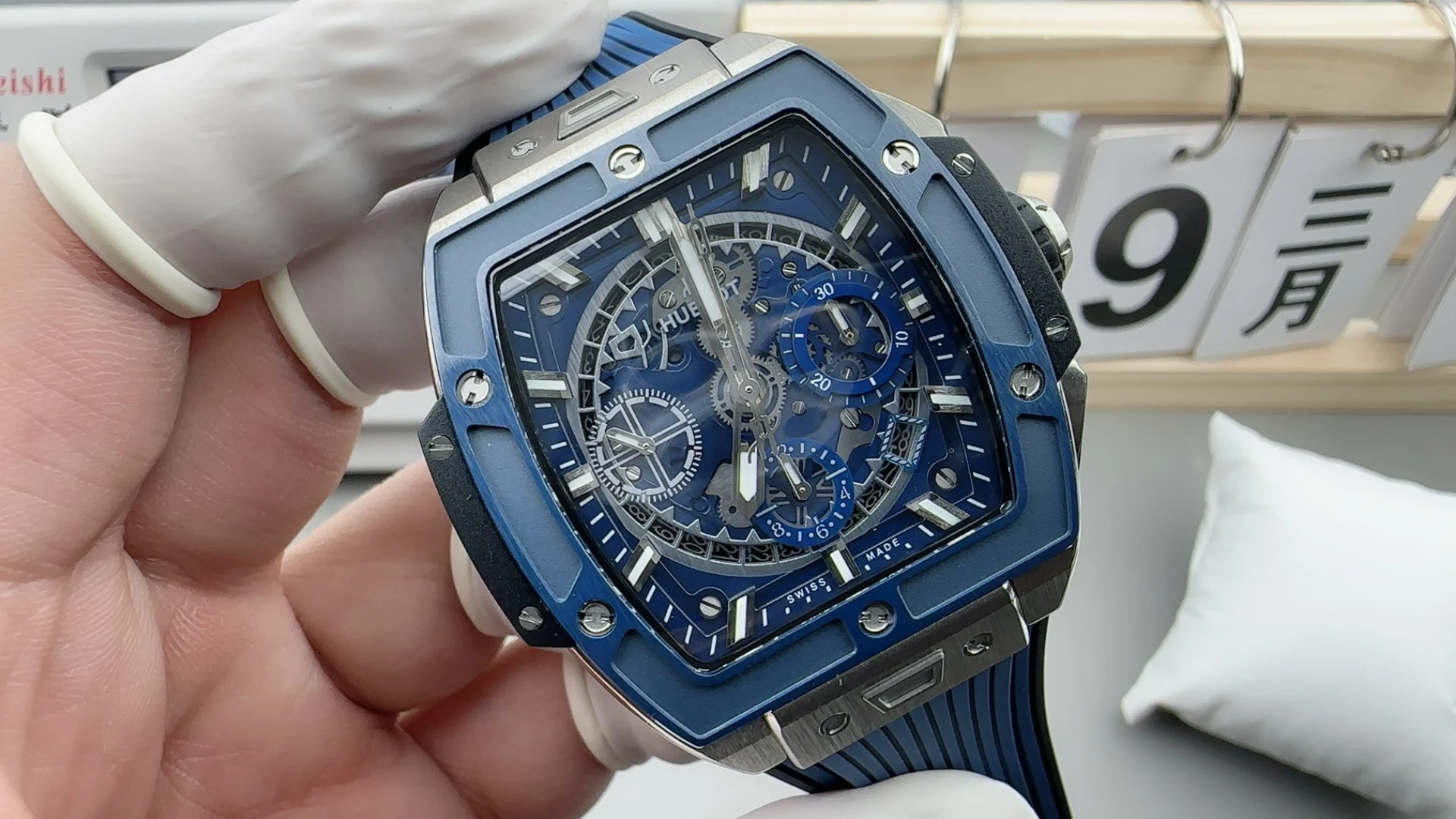 Hublot Blue Dial — photographed off the sweep