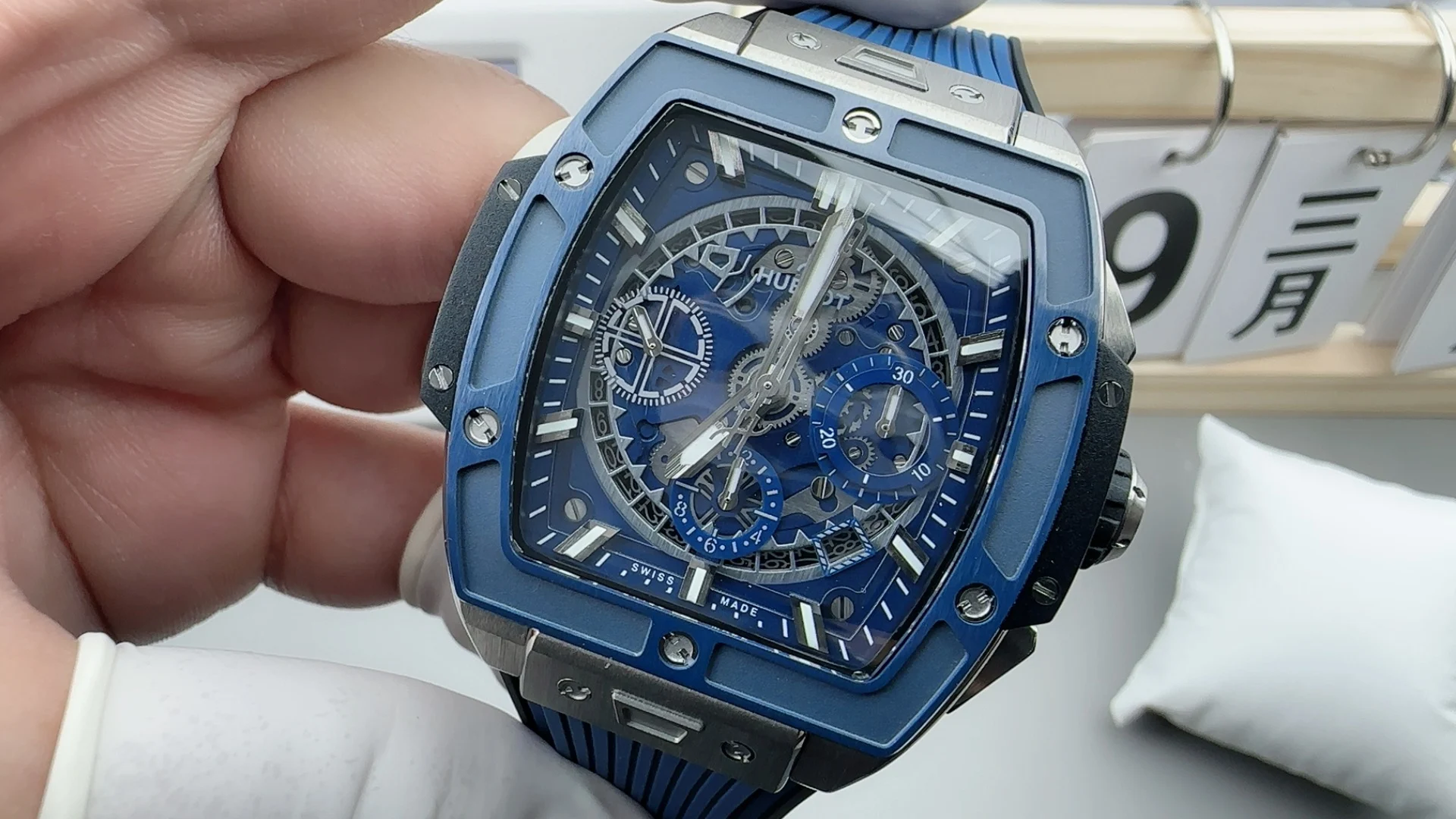 Hublot Blue Dial — photographed off the sweep