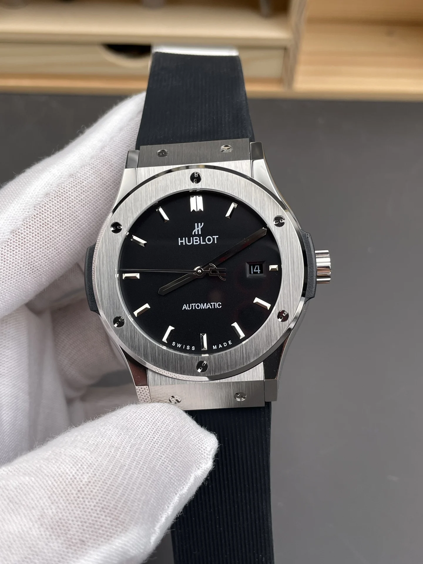 Hublot Classic Fusion Black Dial — photographed off the sweep