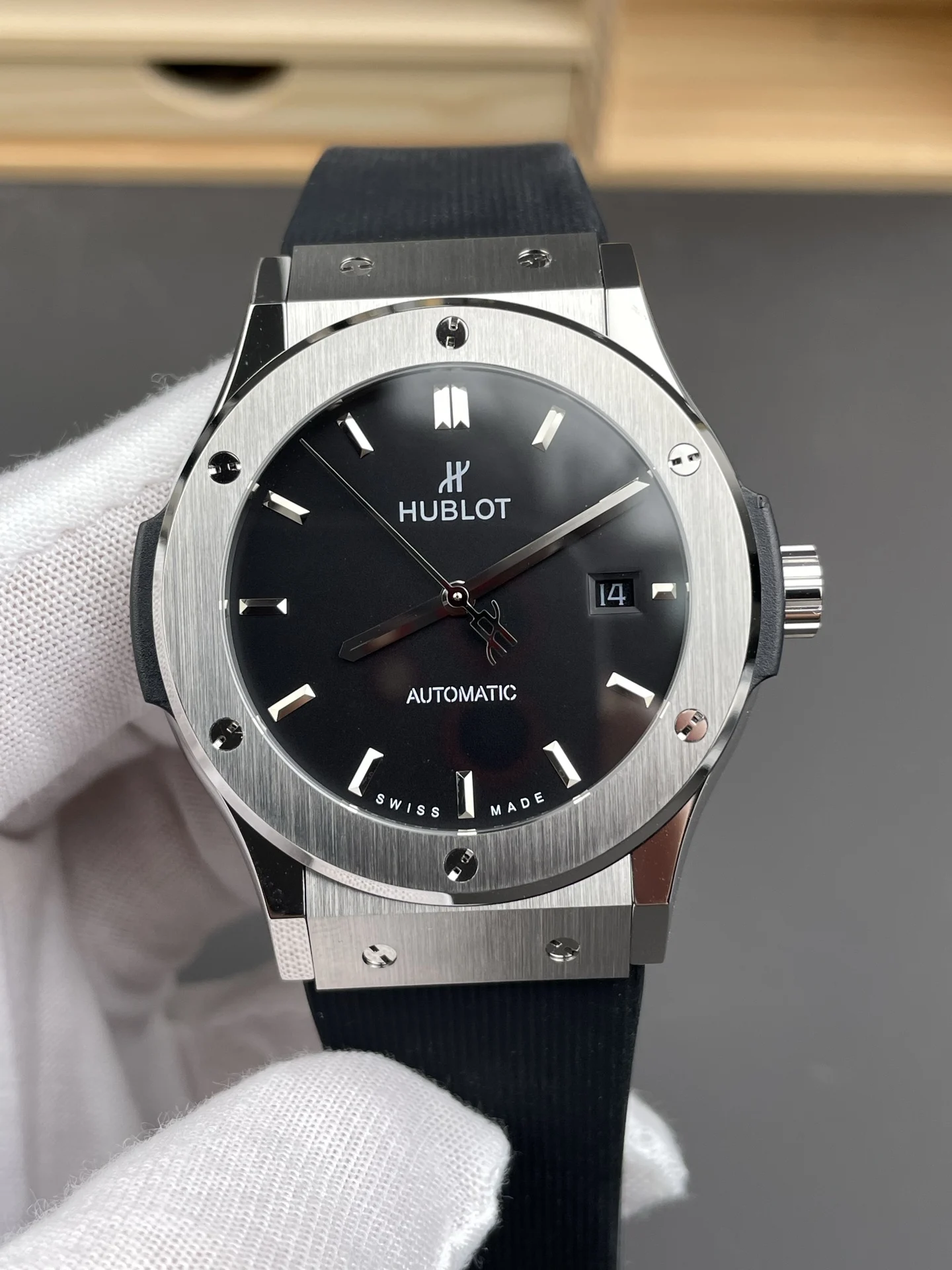 Hublot Classic Fusion Black Dial — photographed off the sweep
