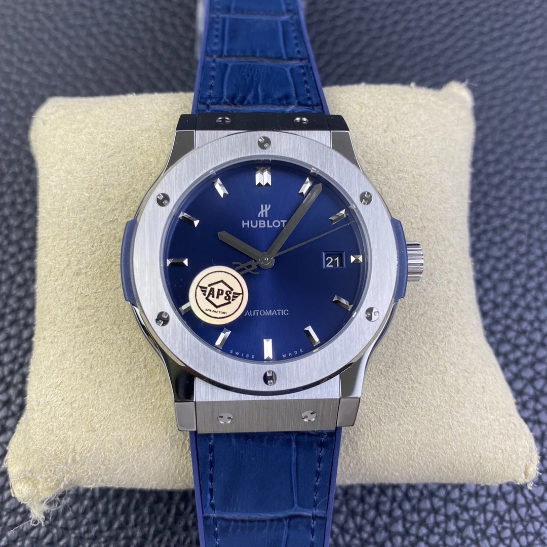 Hublot Classic Fusion Blue Dial 42mm — photographed off the sweep