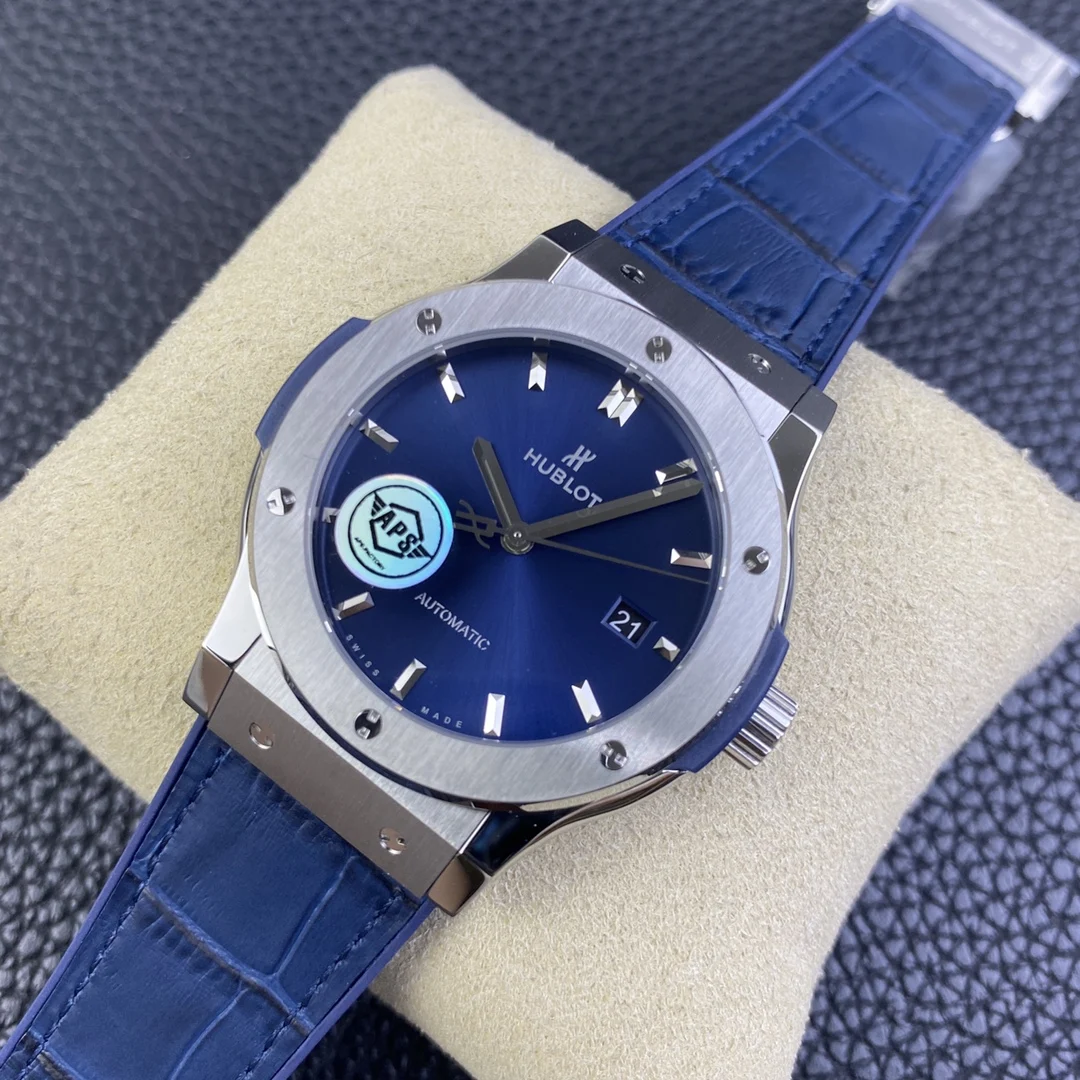 Hublot Classic Fusion Blue Dial 42mm — photographed off the sweep