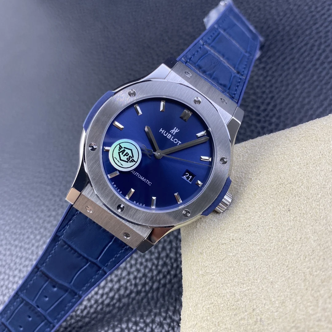 Hublot Classic Fusion Blue Dial 42mm — photographed off the sweep