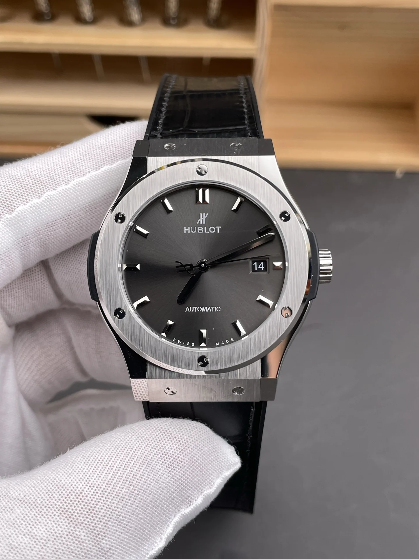 Hublot Classic Fusion Grey Dial — photographed off the sweep