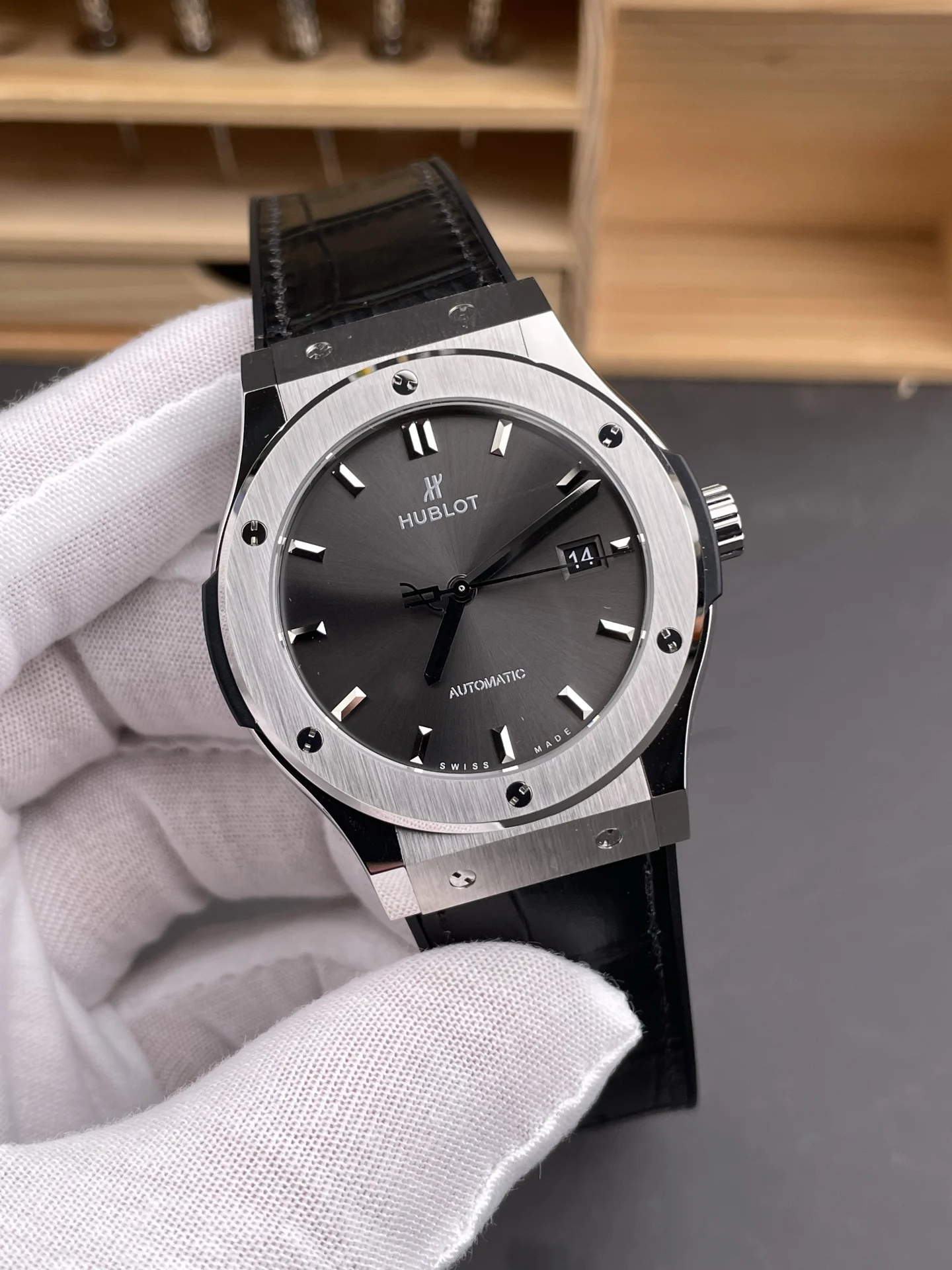 Hublot Classic Fusion Grey Dial — photographed off the sweep