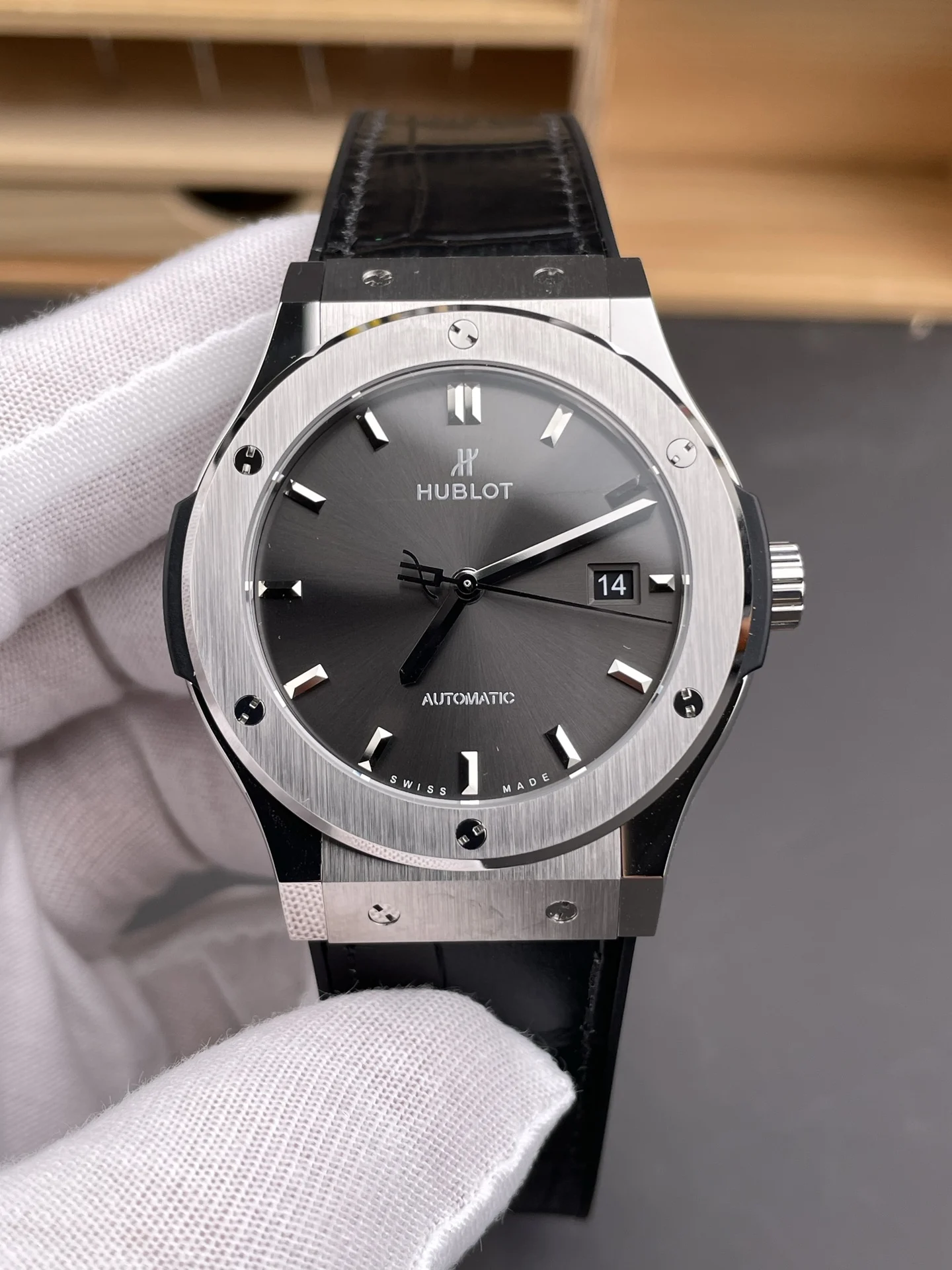Hublot Classic Fusion Grey Dial — photographed off the sweep