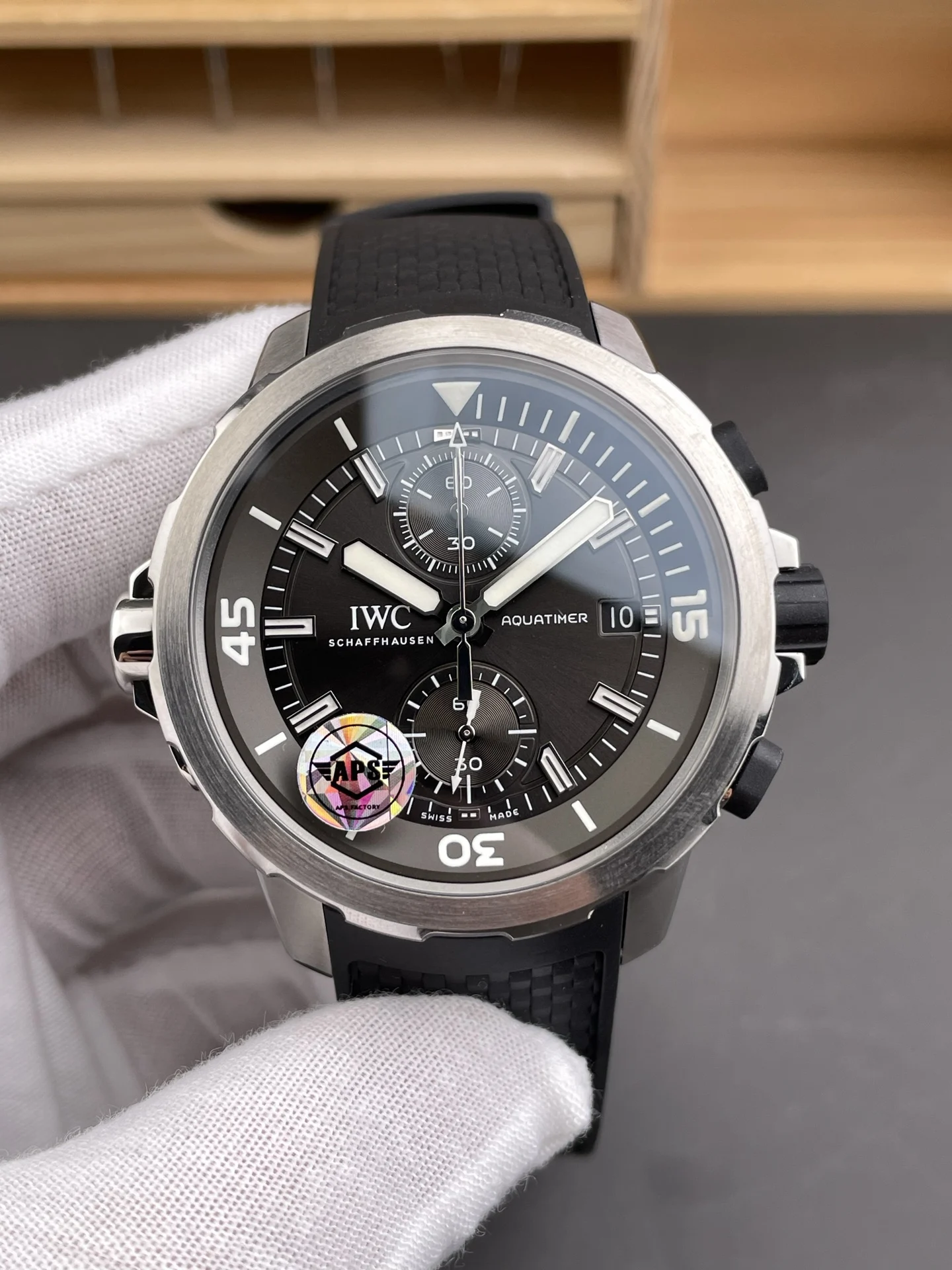 IWC 44mm — photographed off the sweep
