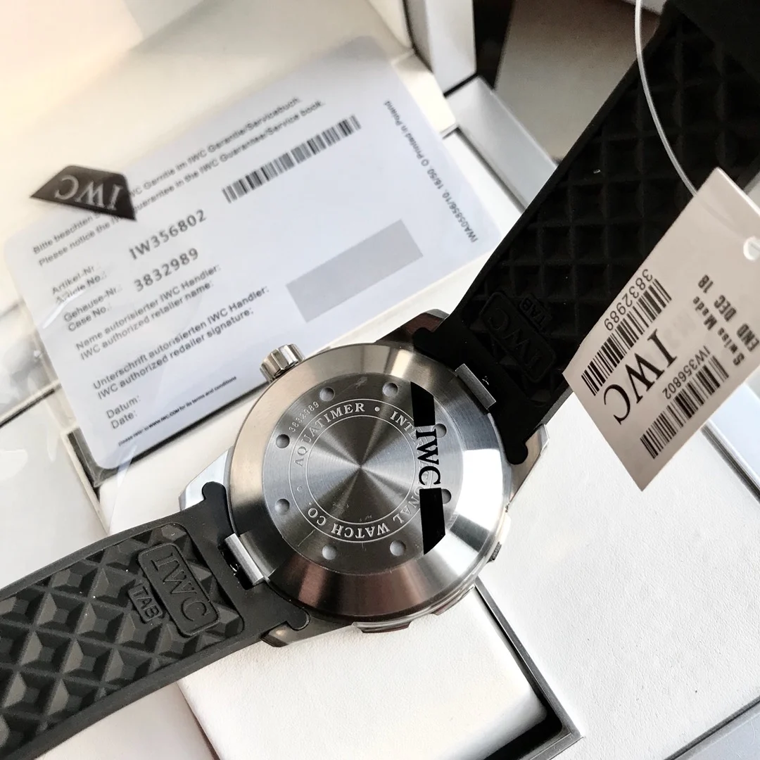 IWC Aquatimer Steel Black Dial 44mm — photographed off the sweep