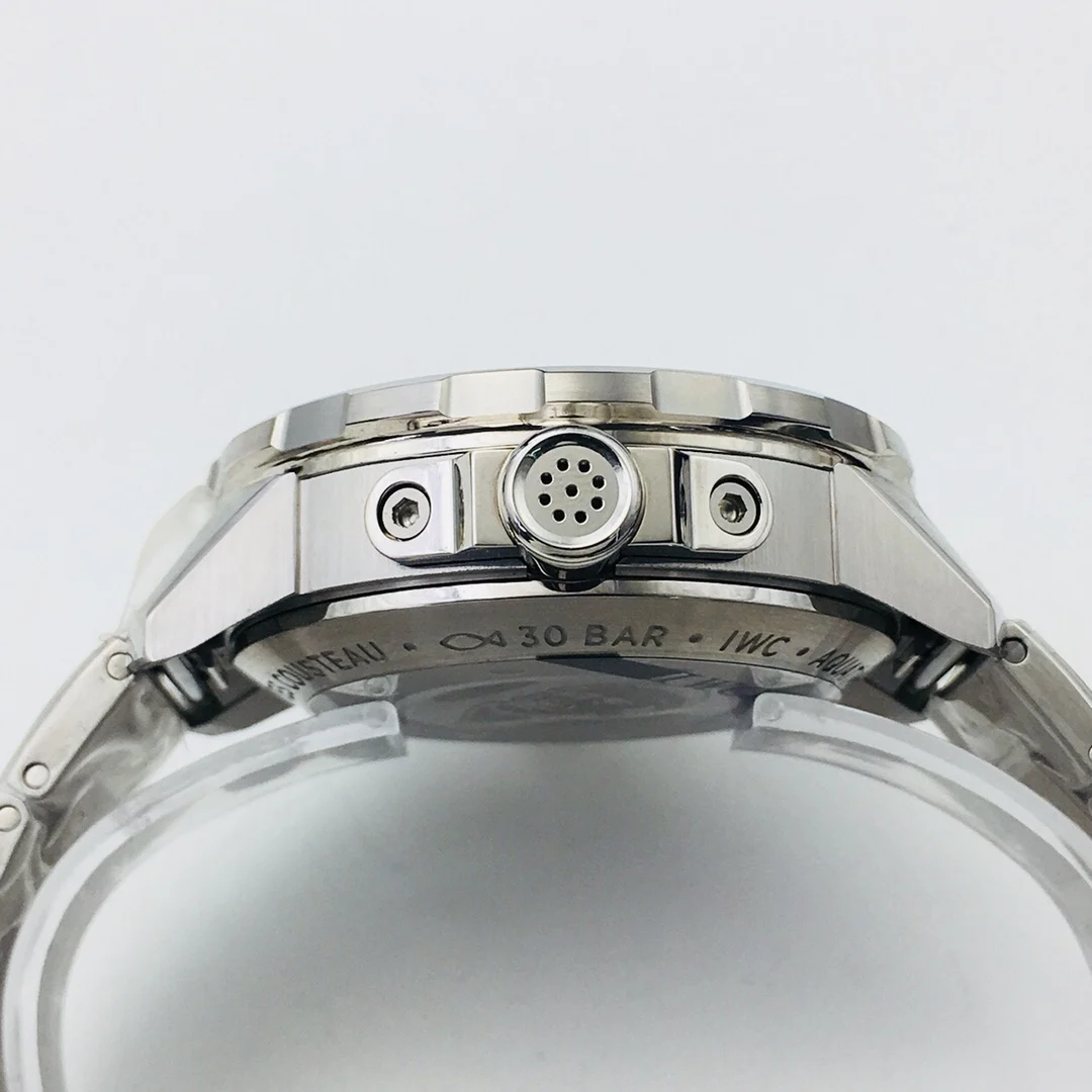 IWC Aquatimer Steel Blue Dial IW376805 — photographed off the sweep