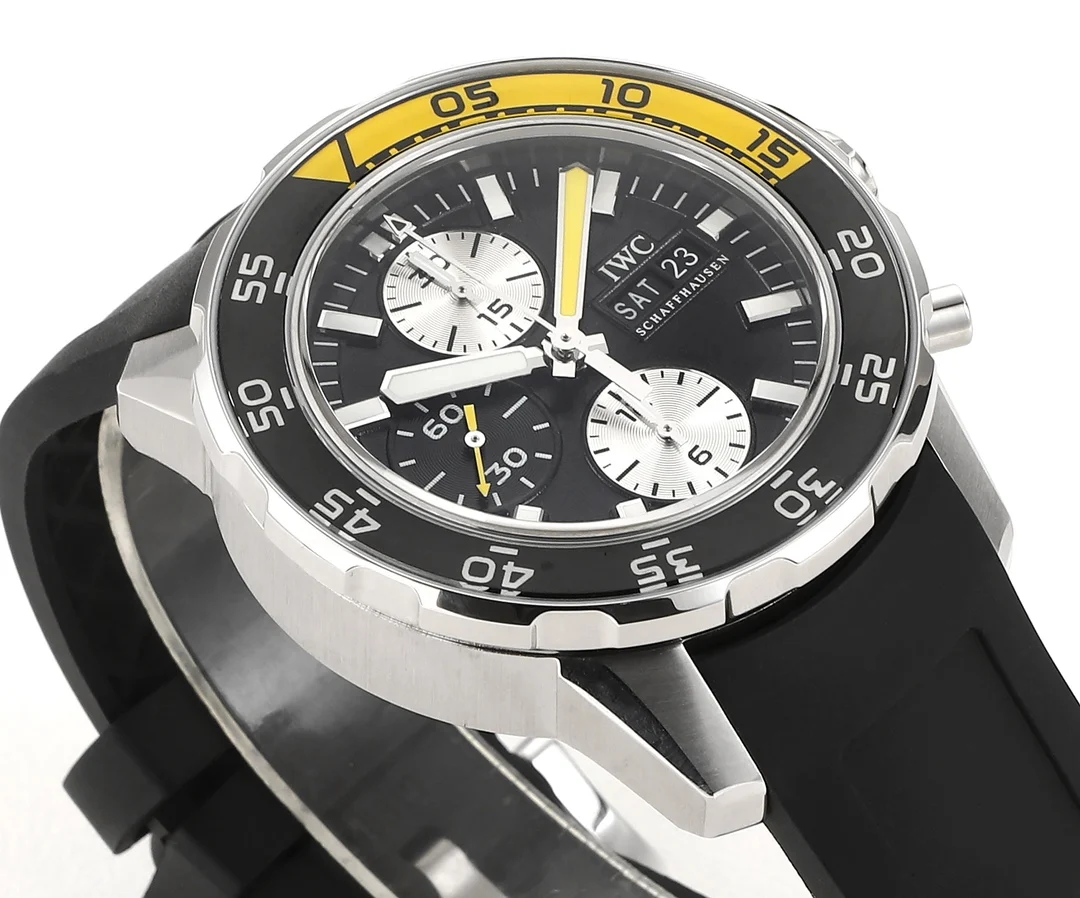 IWC Aquatimer Steel Silver Dial — photographed off the sweep