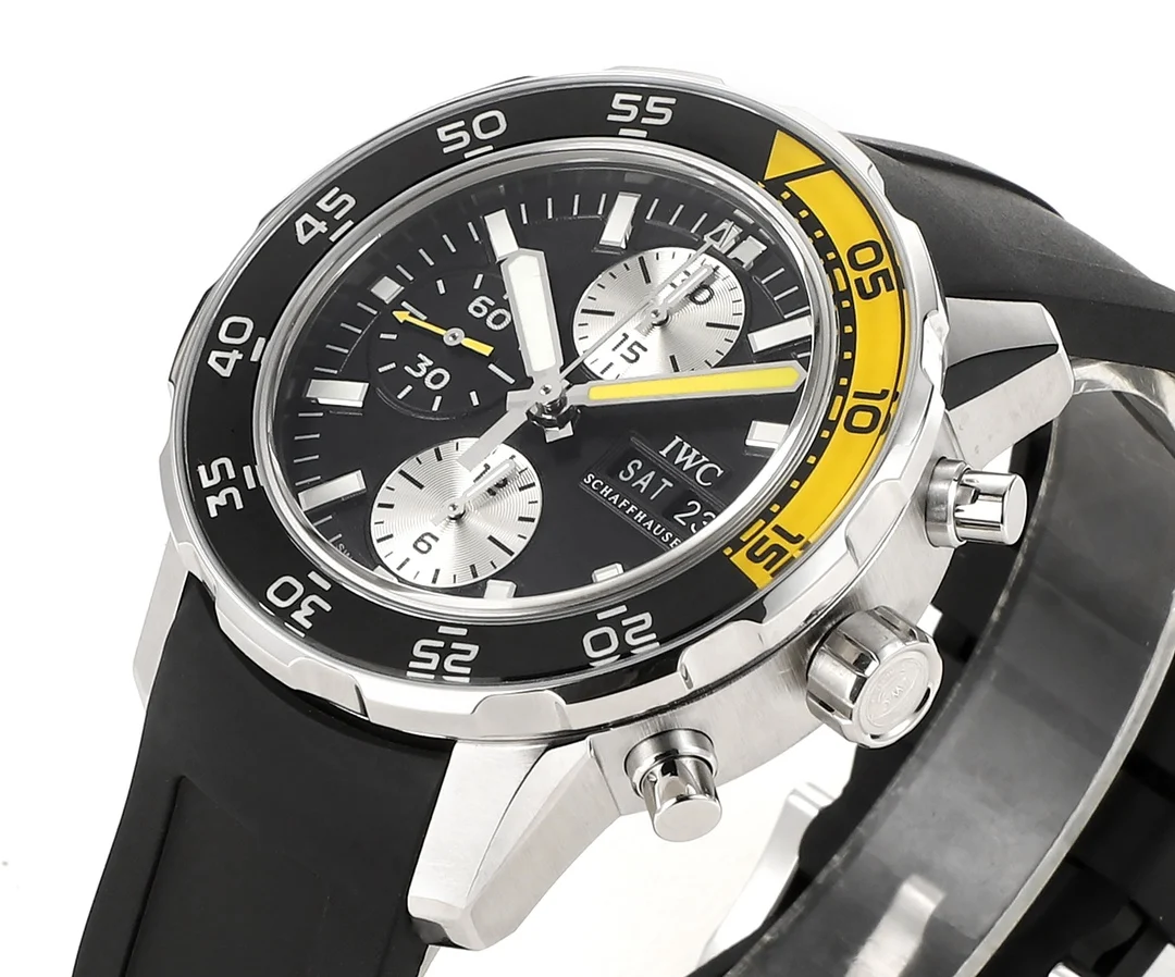 IWC Aquatimer Steel Silver Dial — photographed off the sweep
