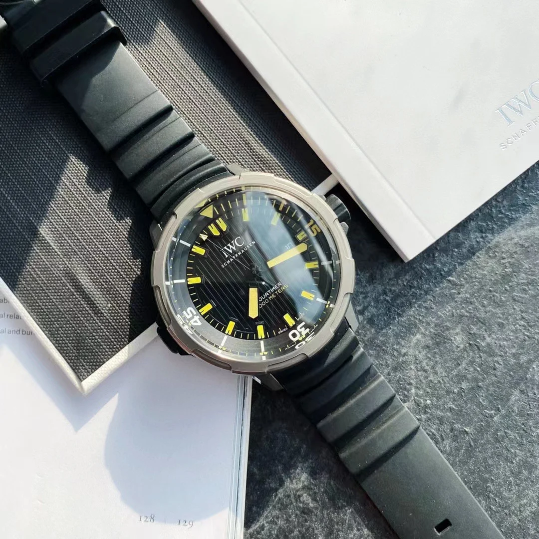 IWC Aquatimer Titanium Black Dial — photographed off the sweep