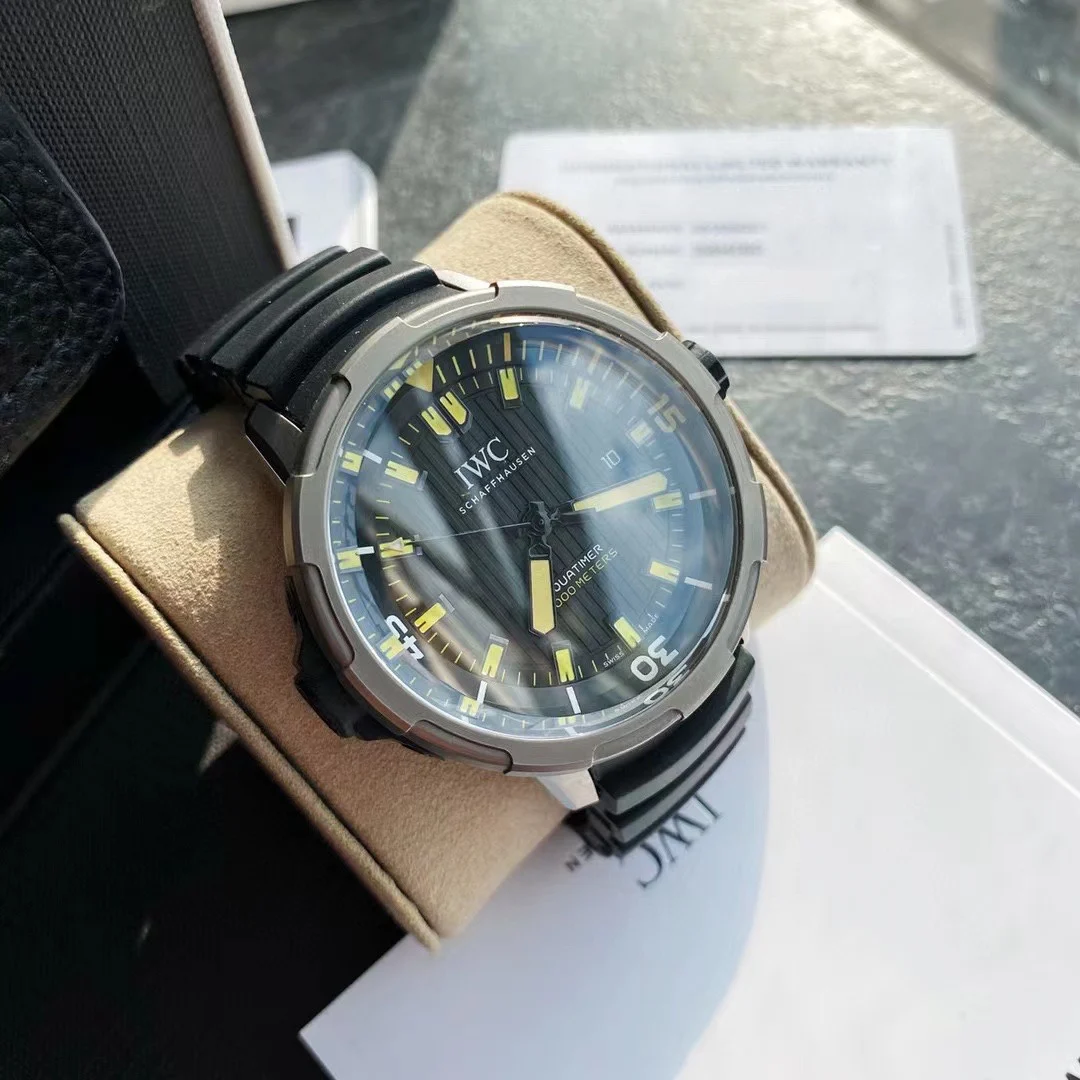 IWC Aquatimer Titanium Black Dial — photographed off the sweep